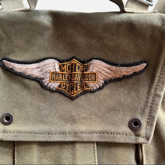 Harley-Davidson Olive Green Canvas Backpack - Picture 3 of 7